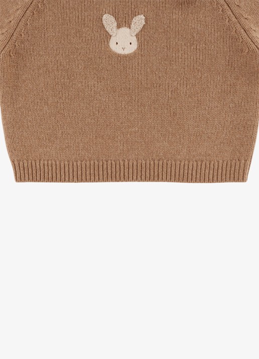 Donsje Amsterdam Sibbe Merino Wool Sweater | Fluffy Bunny - detail 5 hazelnootbruin