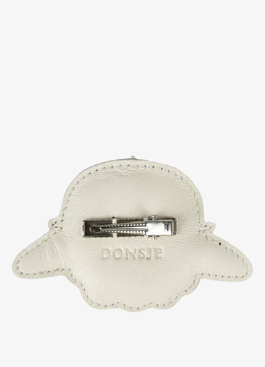 Donsje Amsterdam Stanzen haarclip met applicatie - achterkant 3 gebroken wit