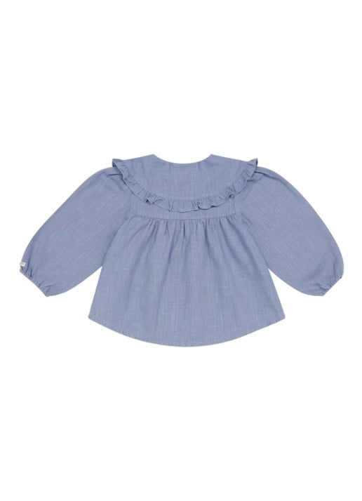 Donsje Amsterdam Thewa blouse in linnenblend - achterkant 2 royalblauw