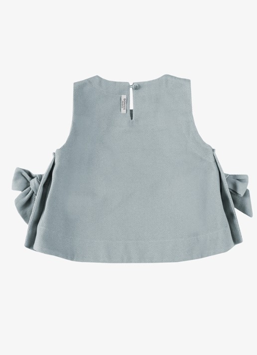 Donsje Amsterdam Veeri top met strikdetail - achterkant 4 indigo