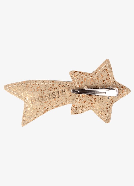 Donsje Amsterdam Wonda Shooting Star haarclip van leer - achterkant gebroken wit
