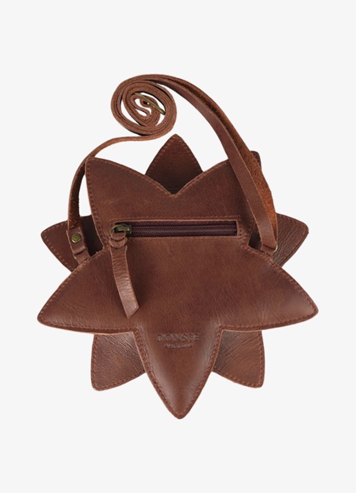 Donsje Amsterdam Wonda Winter Flower crossbodytas van leer - detail 4 bordeauxrood