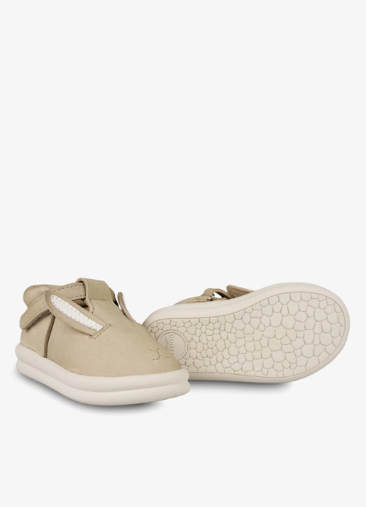 Donsje Amsterdam Zazo Classic Bunny babyschoentje van leer - detail 3 taupe