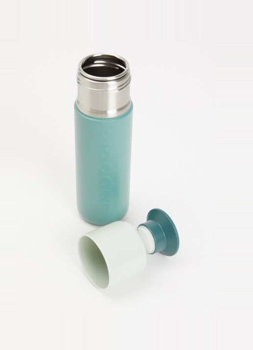 Dopper Steel waterfles 35 cl - voorkant 2 zeegroen