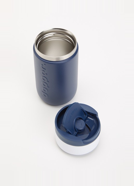 Dopper Travel thermosfles 30 cl  - voorkant 2 donkerblauw