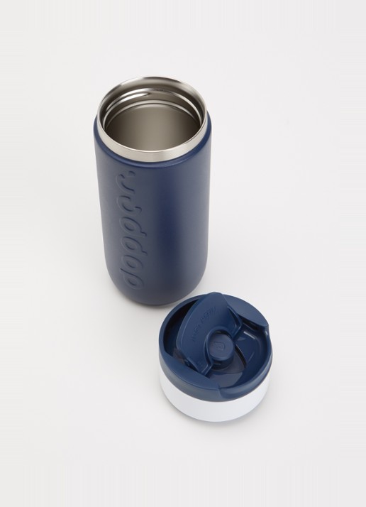 Dopper Travel thermosfles 40 cl  - voorkant 2 donkerblauw