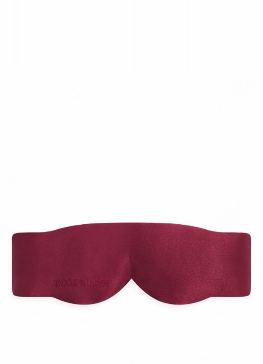 Dore & Rose Deep Sleep Mask - slaapmasker van zijde - detail 3 rood