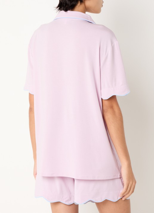 Dore & Rose Pyjamaset met contrasterende bies - achterkant 4 lichtroze