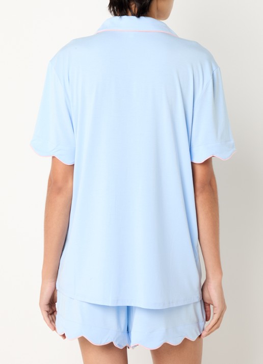Dore & Rose Pyjamaset met contrasterende bies - achterkant 4 lichtblauw