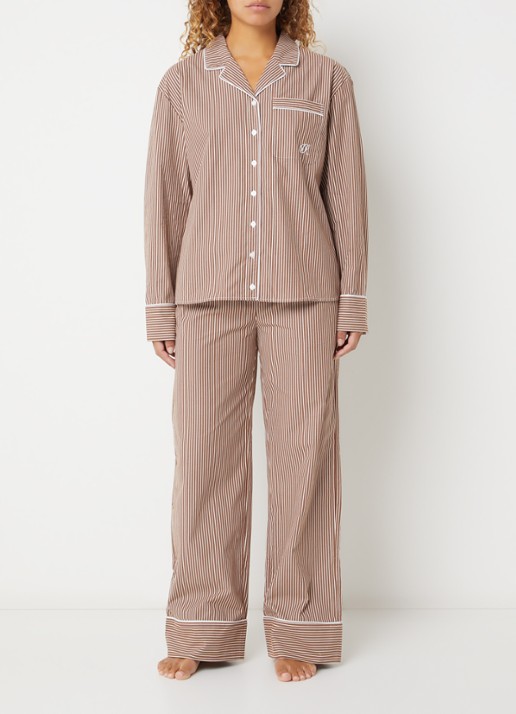 Dore & Rose Pyjamaset van katoen - detail donkerbruin