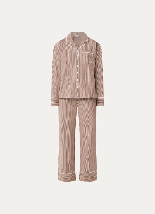 Dore & Rose Pyjamaset van katoen - voorkant 3 donkerbruin