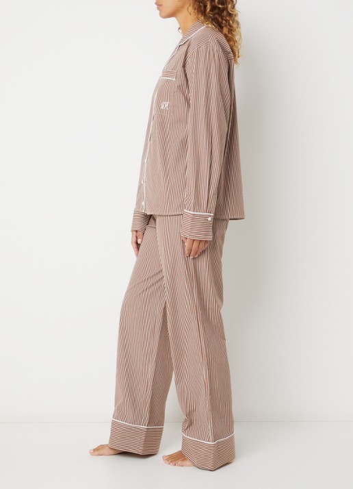 Dore & Rose Pyjamaset van katoen - voorkant 4 donkerbruin