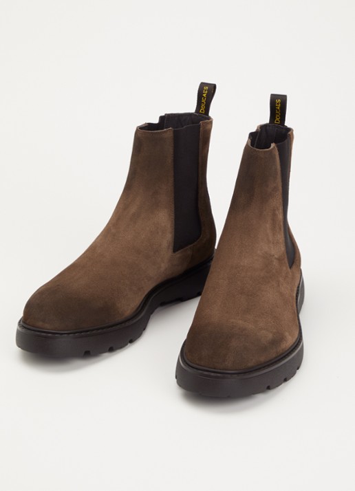 Doucal's Beatles chelsea boot van suède - detail 2 donkerbruin