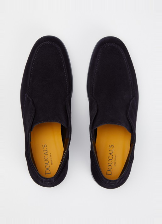 Doucal's Chukka Adler Elast Visone slip-on van kalfssuède - detail 2 donkerblauw