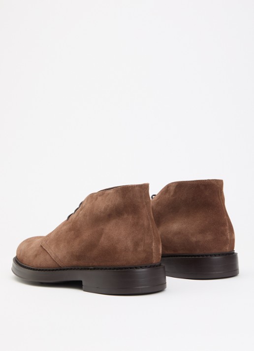 Doucal's Chukka Visone veterschoen van kalfssuède - achterkant 3 bruin