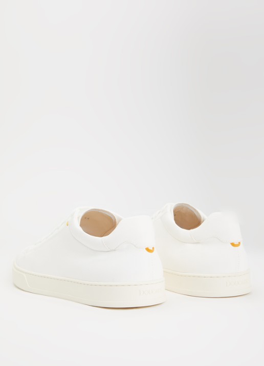 Doucal's Plonge sneaker van lamsleer - achterkant 2 naturel
