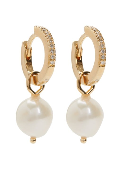 DPT Antwerp Endless Pearl oorringen verguld