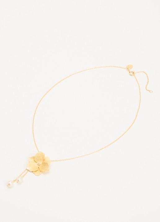 DPT Antwerp Jasmine diamanten ketting verguld - detail goud