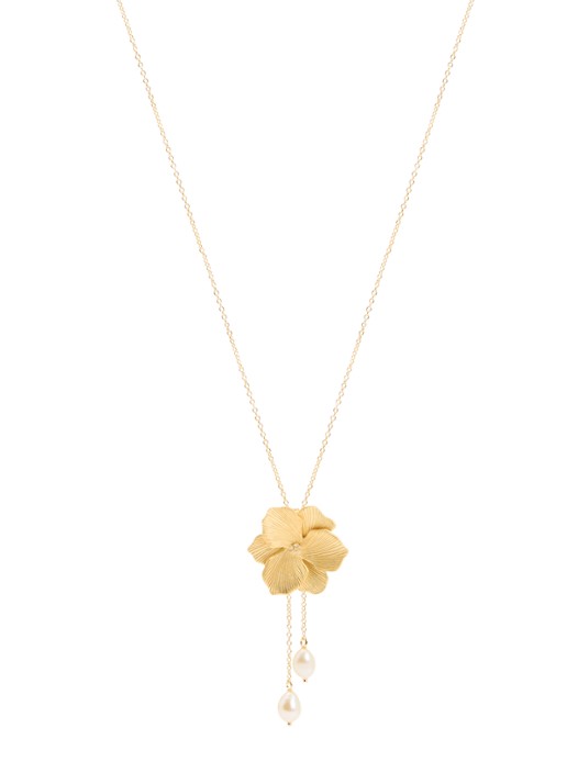 DPT Antwerp Jasmine diamanten ketting verguld - voorkant 5 goud