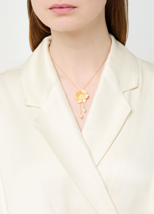 DPT Antwerp Jasmine diamanten ketting verguld - voorkant 6 goud