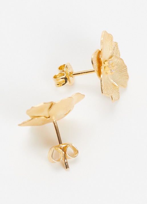 DPT Antwerp Jasmine Small diamanten oorknopjes verguld - detail 3 goud