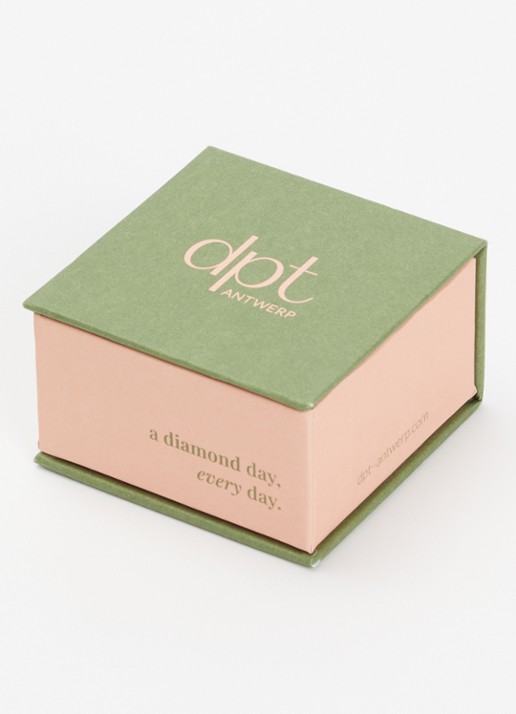 DPT Antwerp Jasmine Small diamanten oorknopjes verguld - detail 4 goud