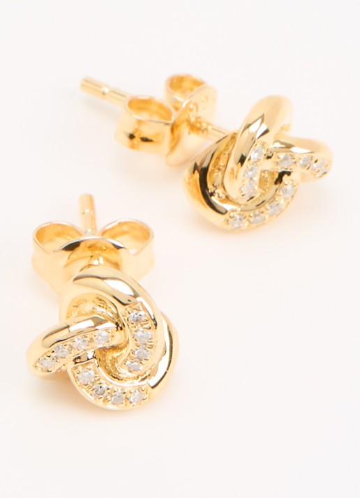 DPT Antwerp Knot oorknopjes verguld - detail 3 goud