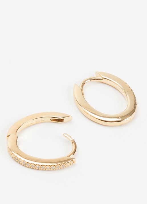 DPT Antwerp Oval diamanten oorringen verguld - detail 3 goud