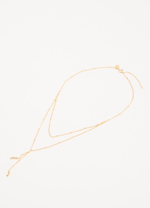 DPT Antwerp Wave diamanten ketting verguld - detail 3 goud