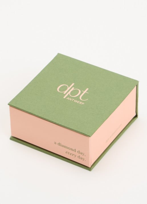 DPT Antwerp Wave diamanten ketting verguld - detail 5 goud