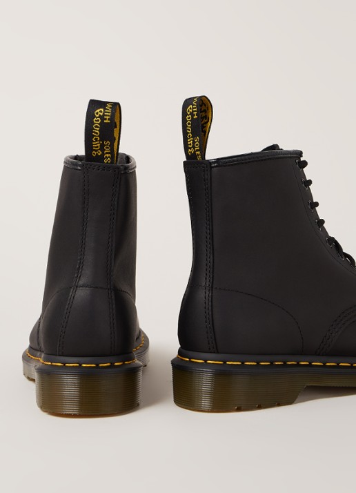 Dr. Martens 1460 Greasy biker boot van leer - detail 2 zwart