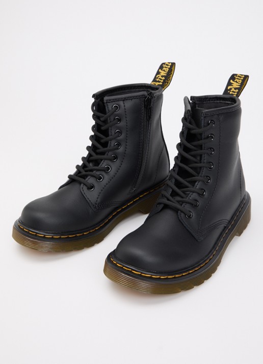 Dr. Martens 1460 Junior veterboot met glitter - voorkant 3 zwart