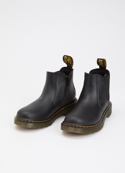 Dr. Martens 2976 Junior chelsea boot van leer - voorkant 3 zwart