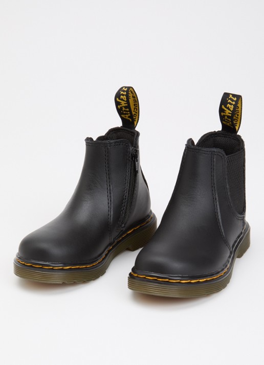 Dr. Martens 2976 Toddler chelsea boot van leer - voorkant 2 zwart