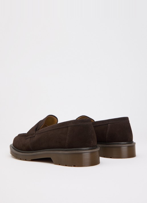 Dr. Martens Delapre loafer van kalfssuède - achterkant 4 donkerbruin