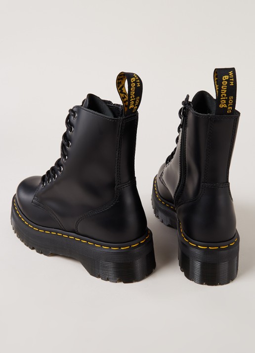 Dr. Martens Jadon biker boot van leer - detail zwart