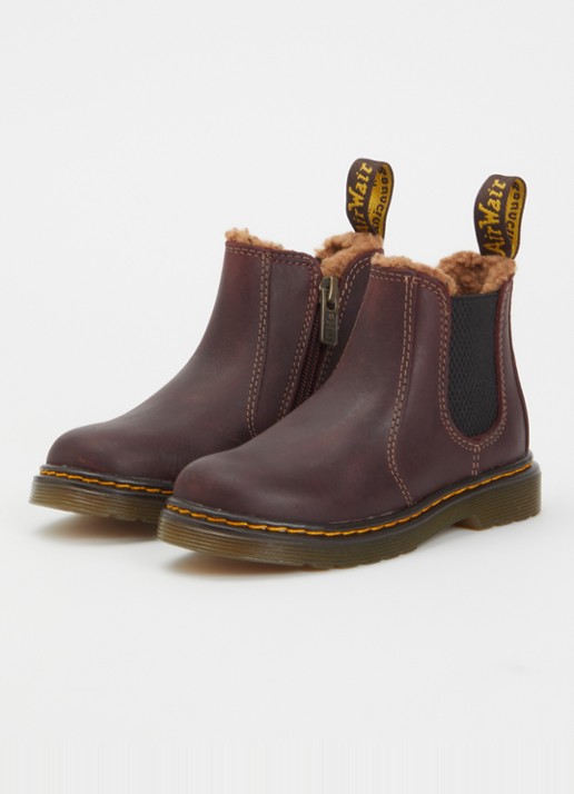 Dr. Martens Leonore T chelsea boot van leer - voorkant 3 donkerbruin