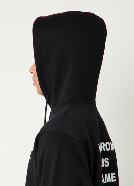 Drôle de Monsieur Hoodie met front- en backprint - detail 3 zwart