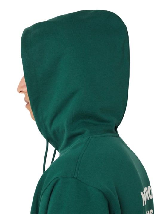 Drôle de Monsieur Hoodie met front- en backprint - detail 4 donkergroen