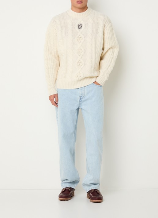 Drôle de Monsieur Loose fit jeans met lichte wassing - voorkant 5 lichtblauw