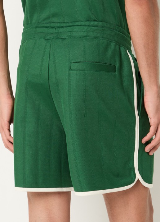 Drôle de Monsieur Loose fit korte broek met borduring - achterkant donkergroen