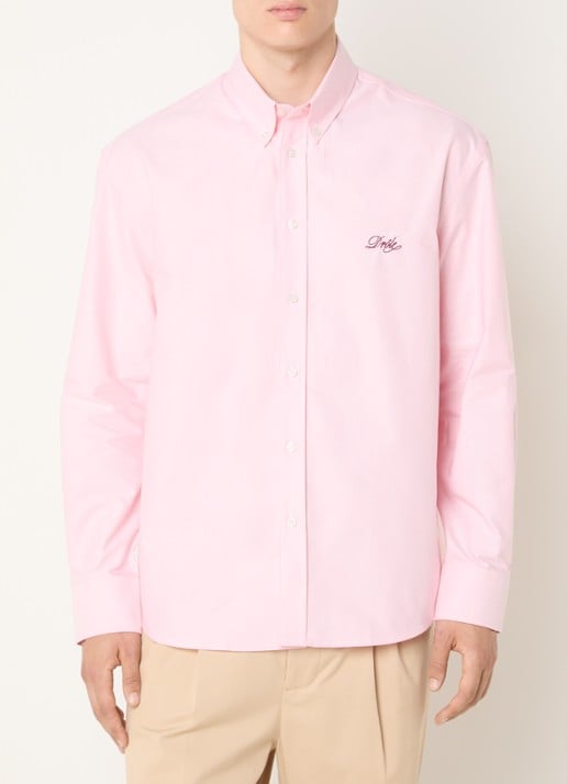 Drôle de Monsieur Regular fit overhemd met logoborduring