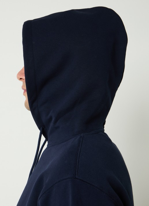 Drôle de Monsieur Slogan Classique hoodie met logo - detail 4 donkerblauw
