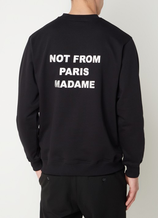 Drôle de Monsieur Slogan sweater met front- en backprint