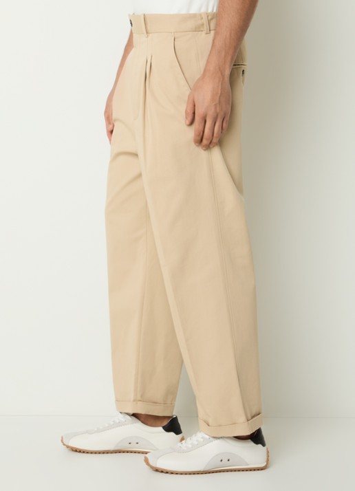 Drôle de Monsieur Straight fit pantalon met steekzakken - detail 2 beige