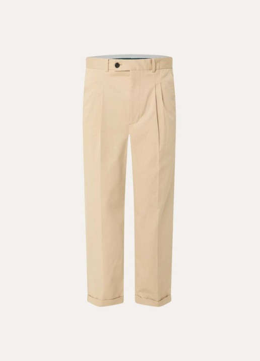 Drôle de Monsieur Straight fit pantalon met steekzakken - voorkant 4 beige