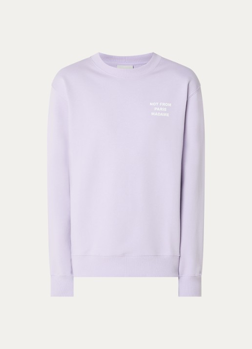 Drôle de Monsieur Sweater met logoprint - voorkant 2 lila