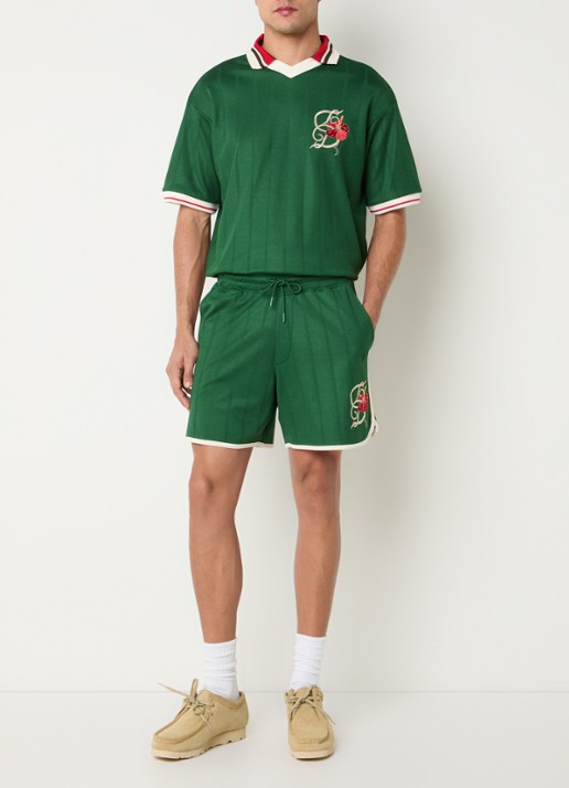 Drôle de Monsieur T-shirt met borduring - voorkant 3 donkergroen