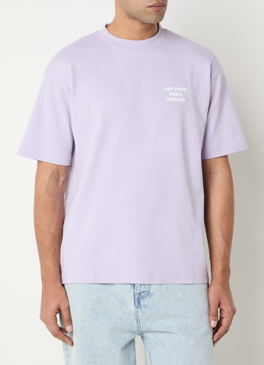 Drôle de Monsieur T-shirt met front- en backprint - achterkant 2 lavendel