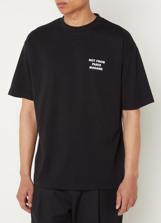 Drôle de Monsieur T-shirt met front- en backprint - achterkant 2 zwart